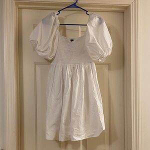 White Puff Sleeve Women’s Dress